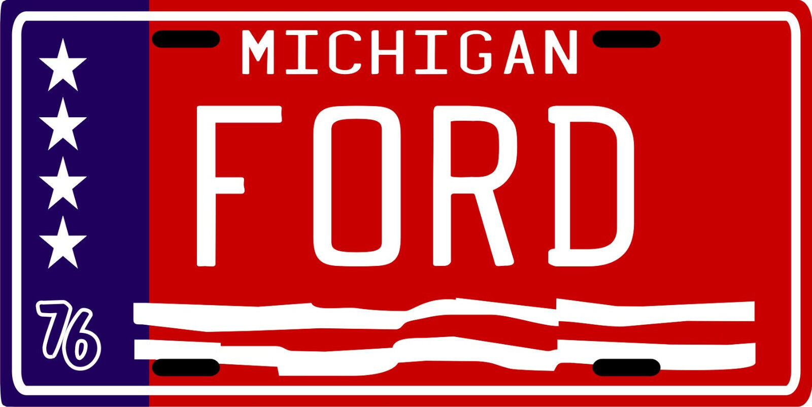 FORD motor company 1976 Michigan metal License plate