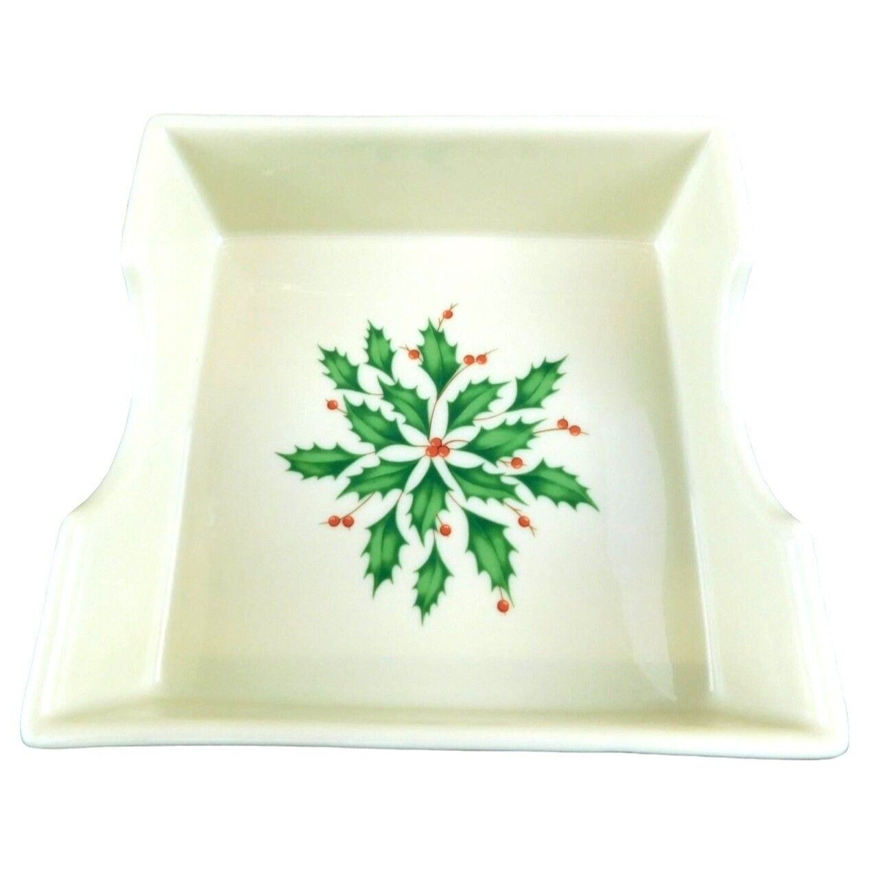 Lenox Dimension Collection Holiday Holly Square Napkin Holder