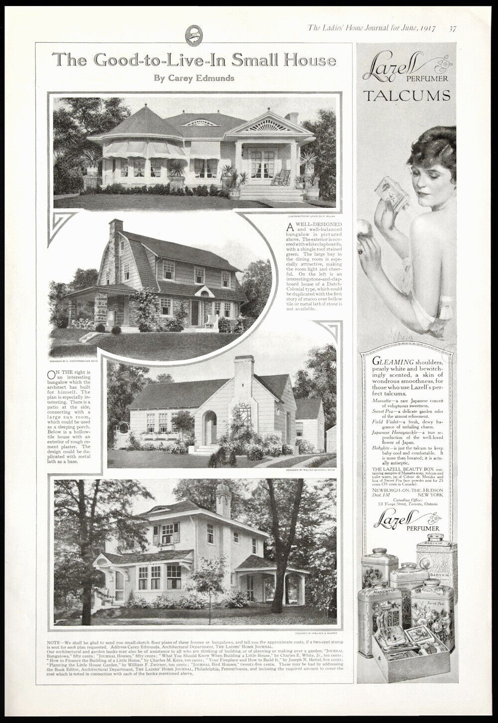 1917 SMALL HOUSES Tiny House Architecture in the 1910s Home Photos Vtg Mag Page