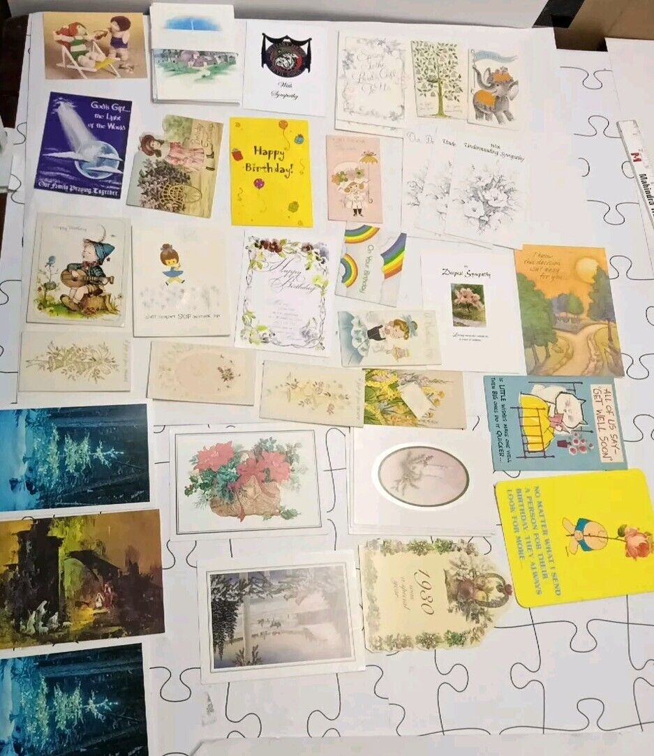 Huge Lot  of 40 -1950s Vintage Greeting Cards All Occasions Cards & Envelopes 