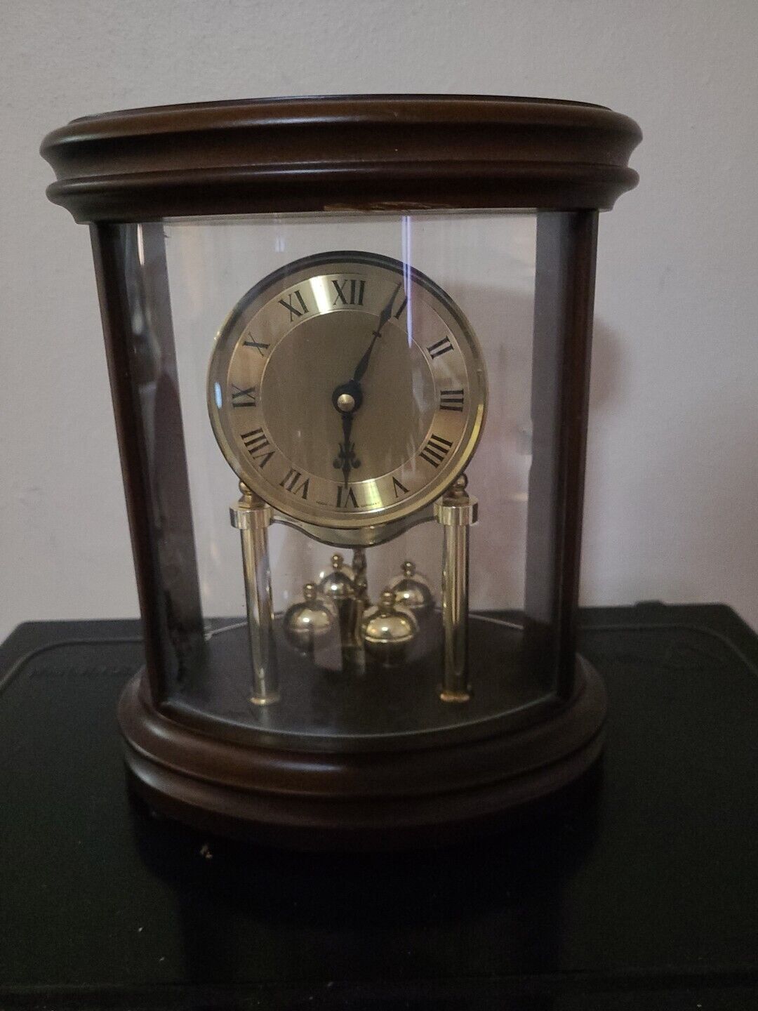 Vintage Brass Mantel or Shelf Clock Made In Germany 