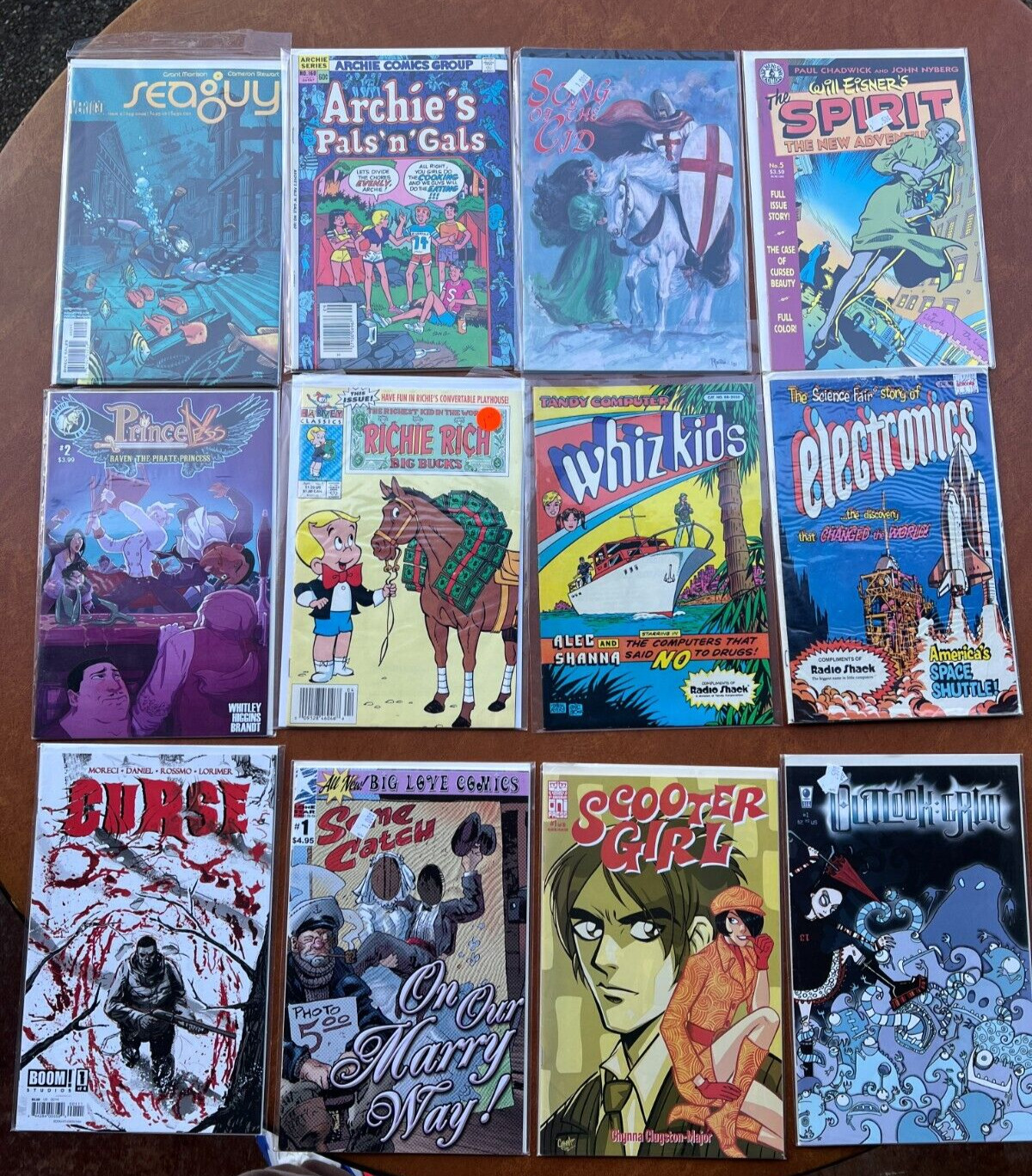 Lot of 12 Comics Richie Rich,Whiz Kids,Curse,Scooter Girl,Outlook Grim,Seaguy