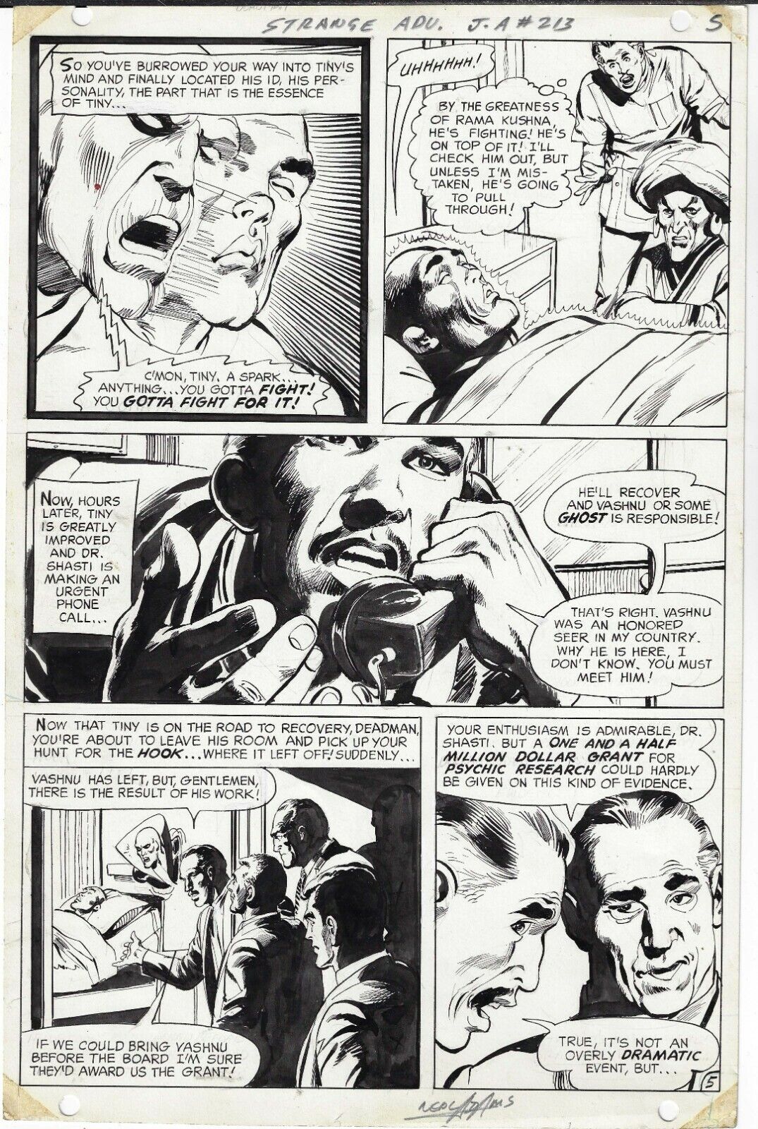 STRANGE ADVENTURES # 213 PAGE 5 NEAL ADAMS DEADMAN 1968 CLASSIC CALL FROM BEYOND