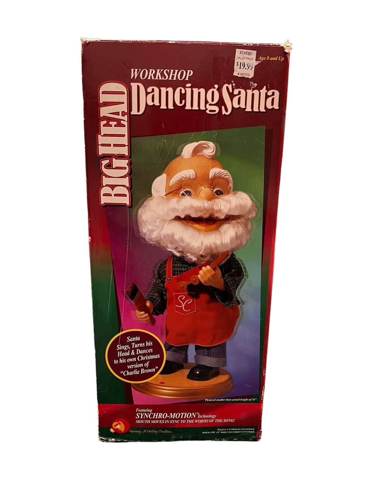 Big Head Dancing Santa Claus Gemmy Industries 2001    Brand New In Box