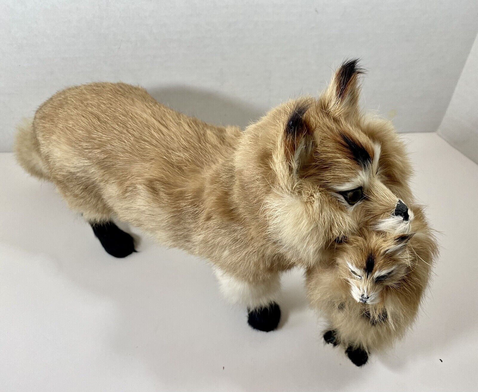 Fox Stuffed Animal Realistic Hard Body Figurine Mancave Rare Lifelike Den 