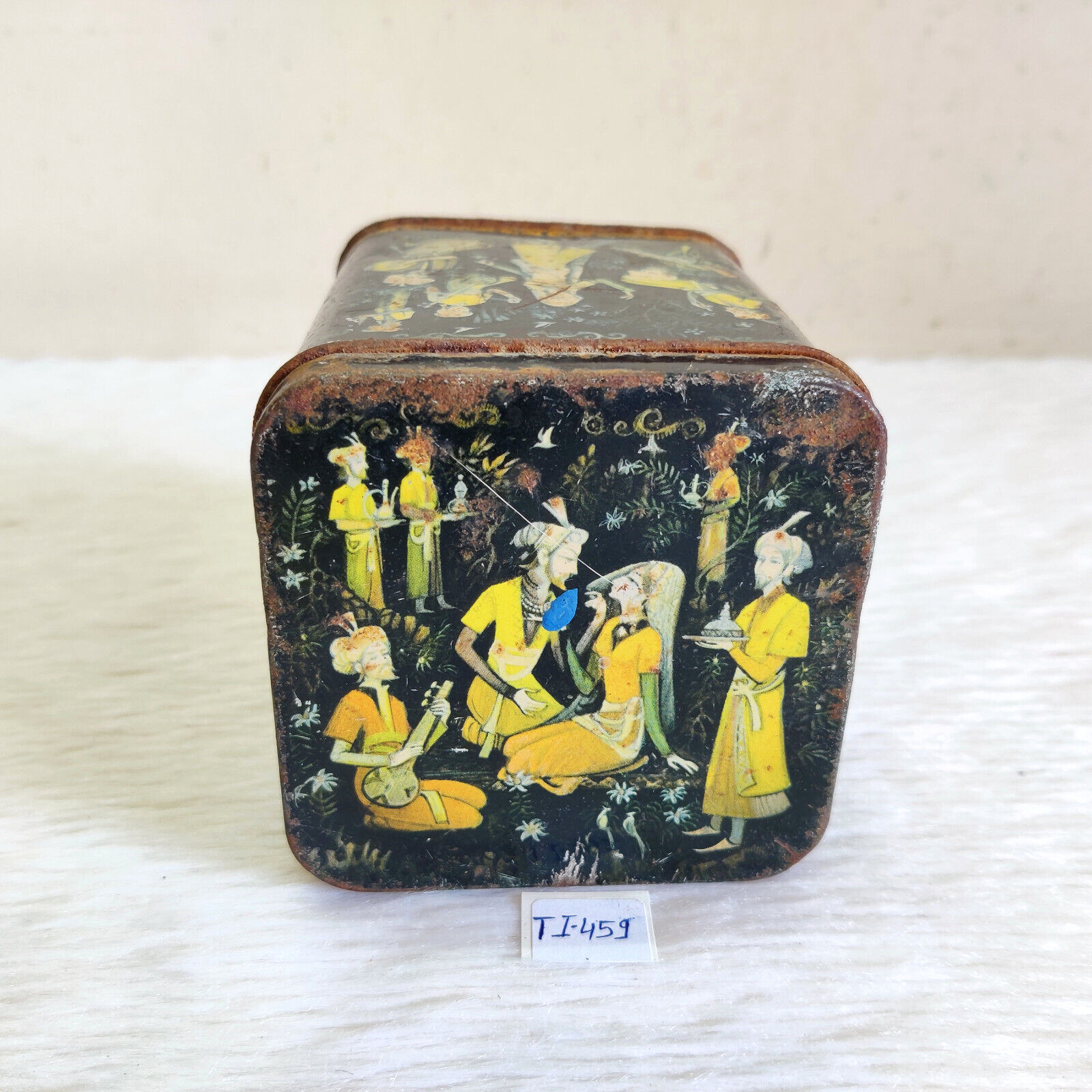 1930s Vintage Islamic People Graphics Litho Tin Box Decorative Collectible TI459