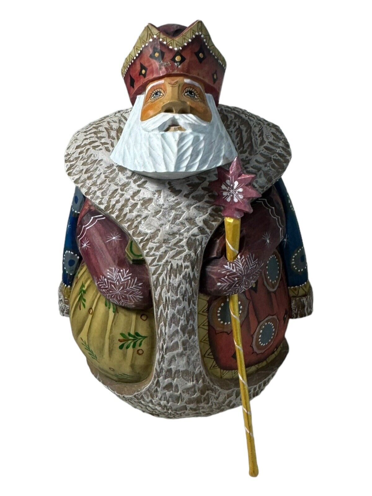  G. Debrekht Carved Wood and Hand-Painted Kindred Spirits Christmas Santa, 7\