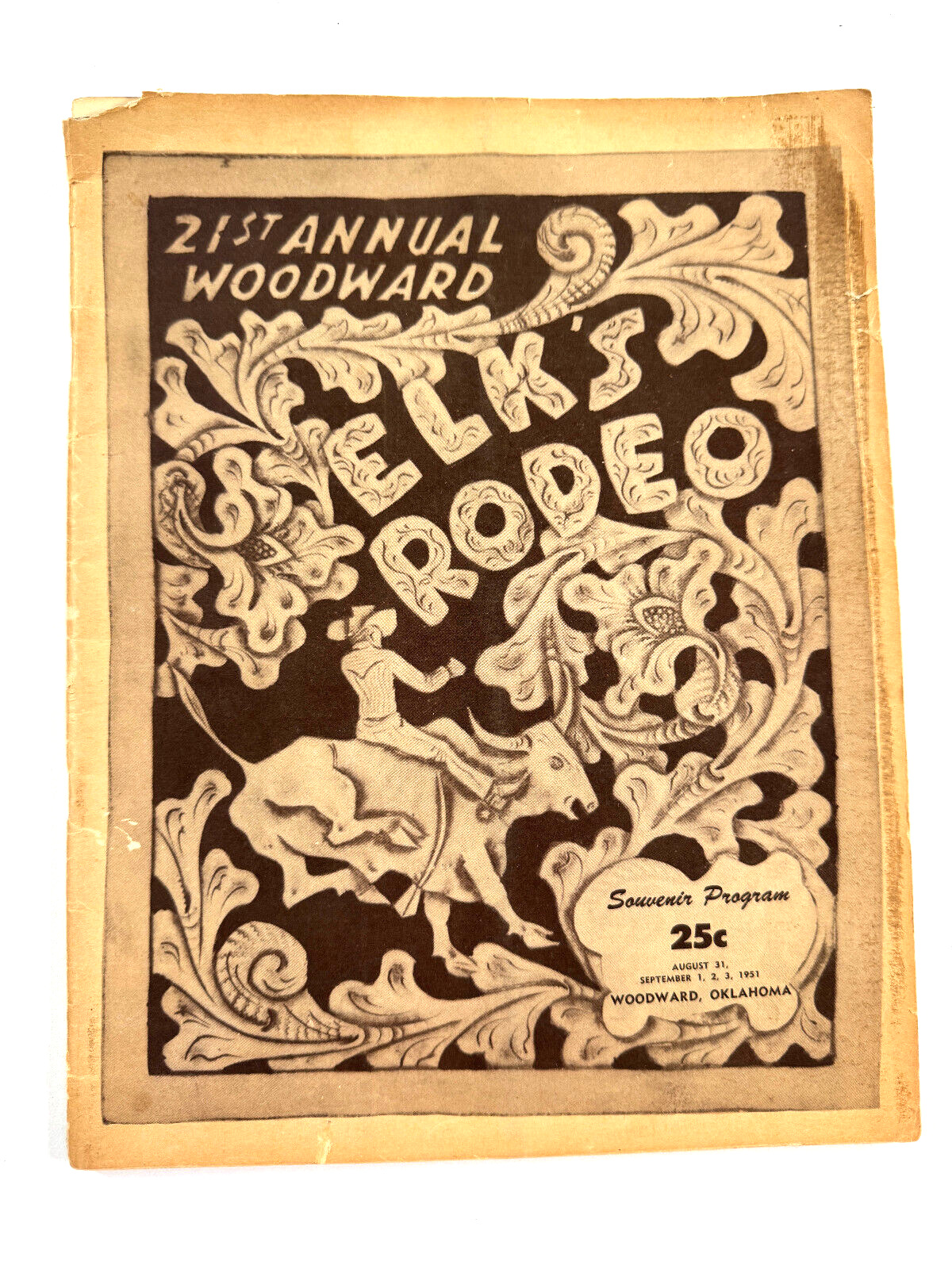 vtg 1951 21st Ann Woodward Oklahoma OK Elks Rodeo Souvenir Program western