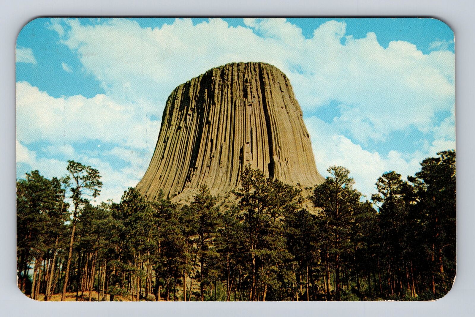 Devils Tower National Monument WY-Wyoming, Scenic View Vintage c1955 Postcard