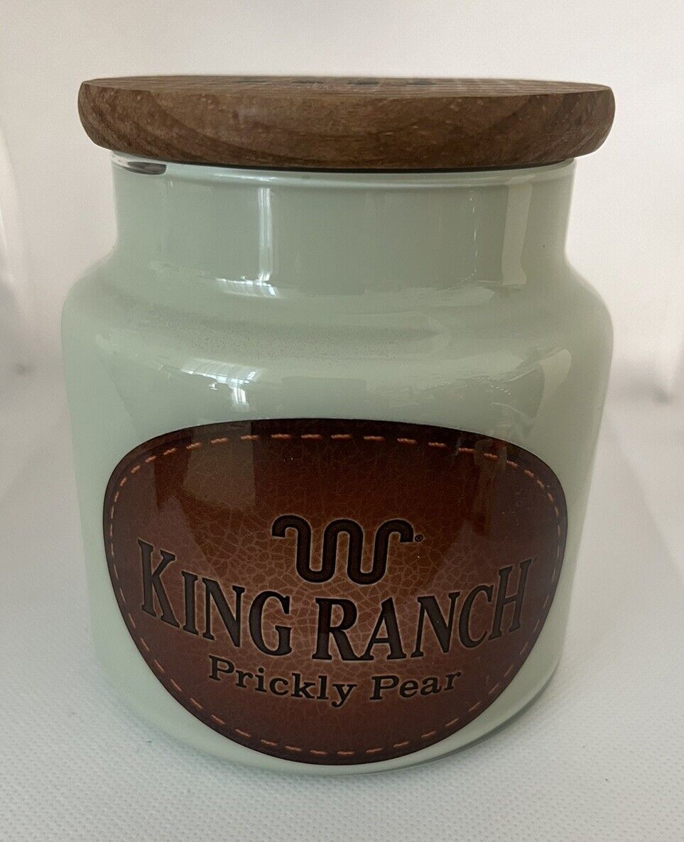 King Ranch Prickly Pear Jar Candle Wood LOGO Lid