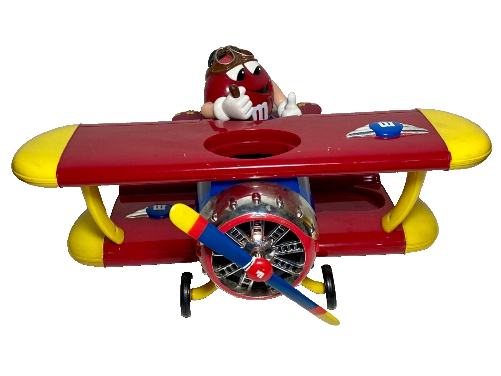M & M\'s High Flyers Barnstorming Red Airplane M & M Candy Dispenser Large 11”