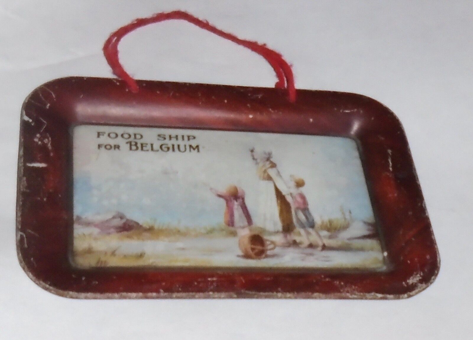 1918 Vintage WWI HOMEFRONT tip tray Ship FOOD to BELGIUM Famine Starvation