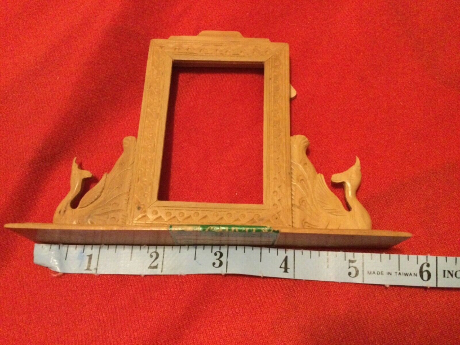 Vintage Early 70\'s hand Carved Wood Picture Frame Indian