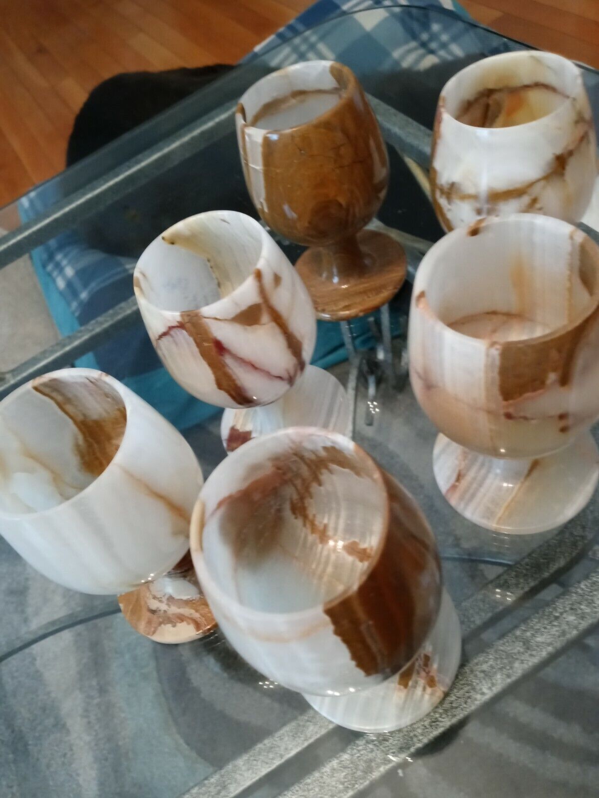 Set Of 6 Marble Goblets
