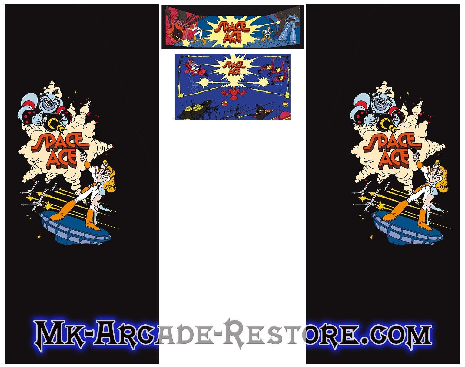 Space Ace Side Art Arcade Cabinet Kit Artwork Graphics Decals Print