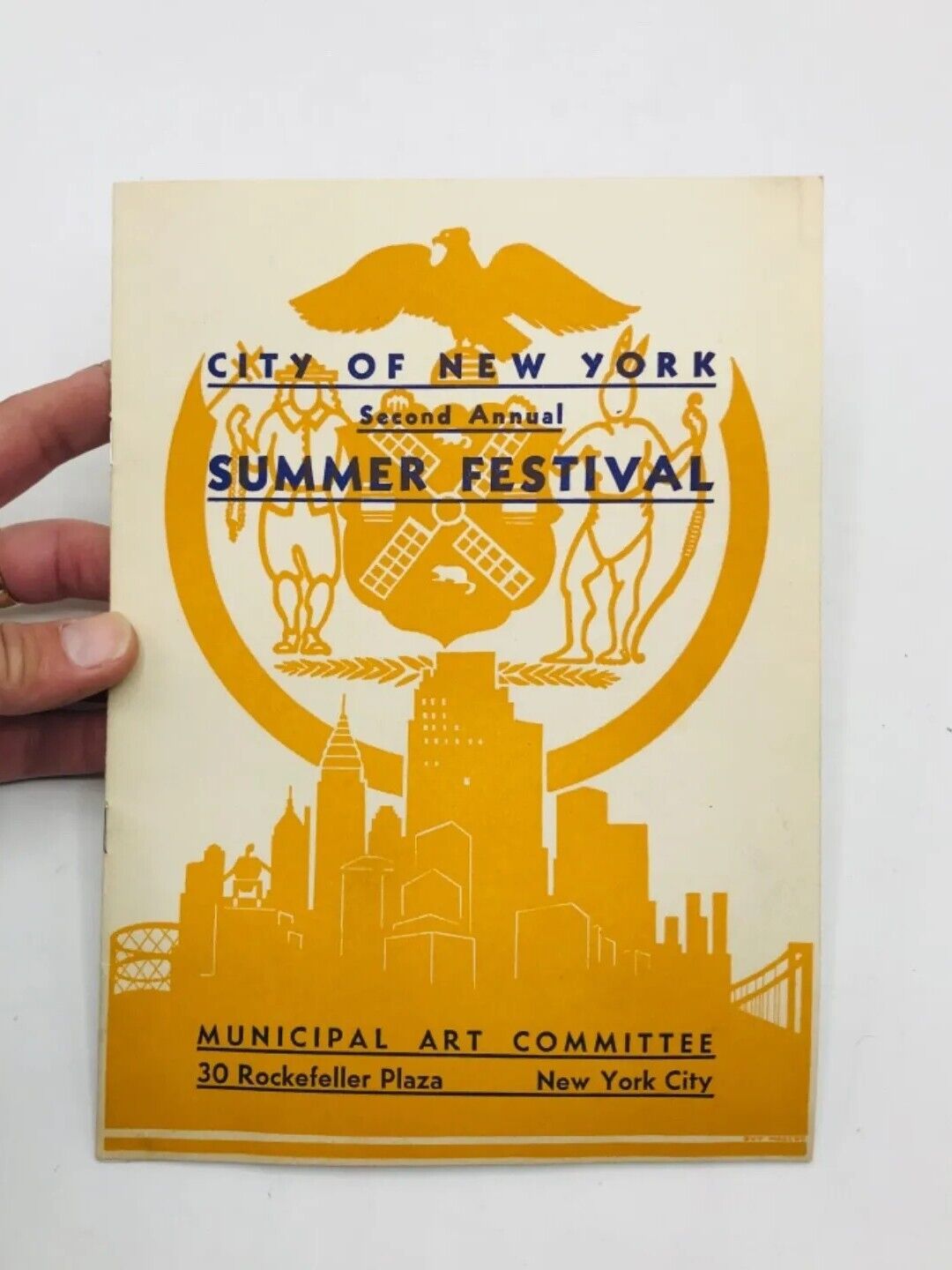 1936 New York City Summer Festival Art Pamphlet Rockefeller Plaza
