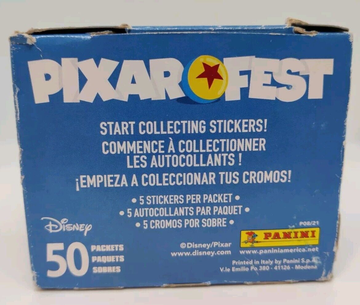 Pixar Fest Disney Album Stickers 50 Pack New/Sealed In Damaged Box 