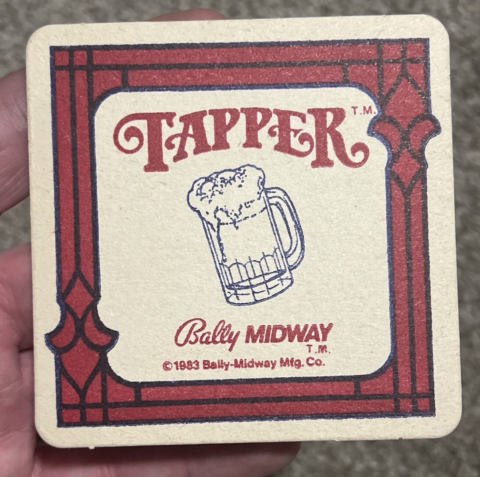 🔥Vintage 1983 Tapper Bally Midway Advertising Beer Coaster Video Game VHTF NM+