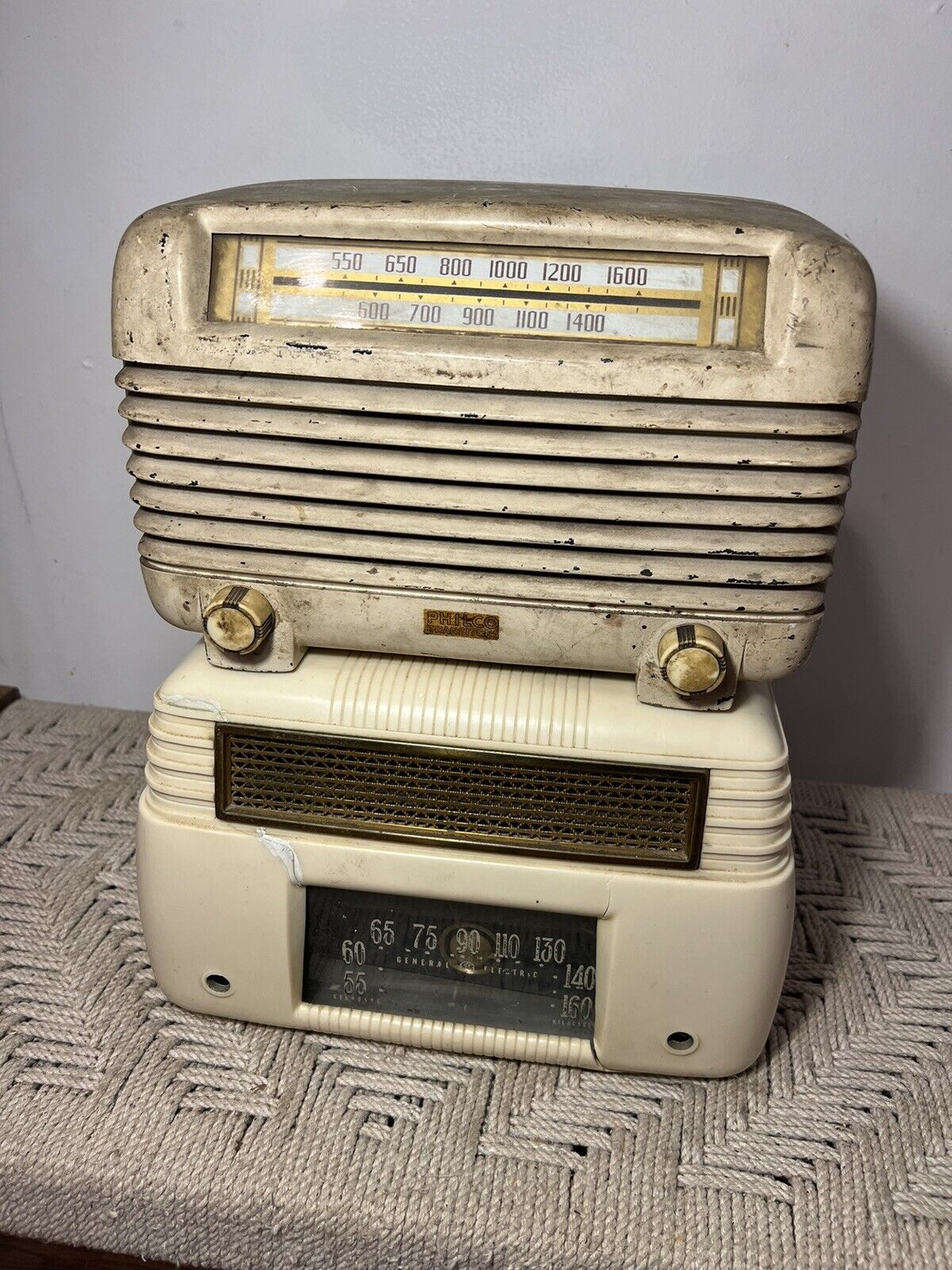 🍊Vintage 1946 Philco Transitone 46-250 & GE 201 Tube Radios | FOR PARTS