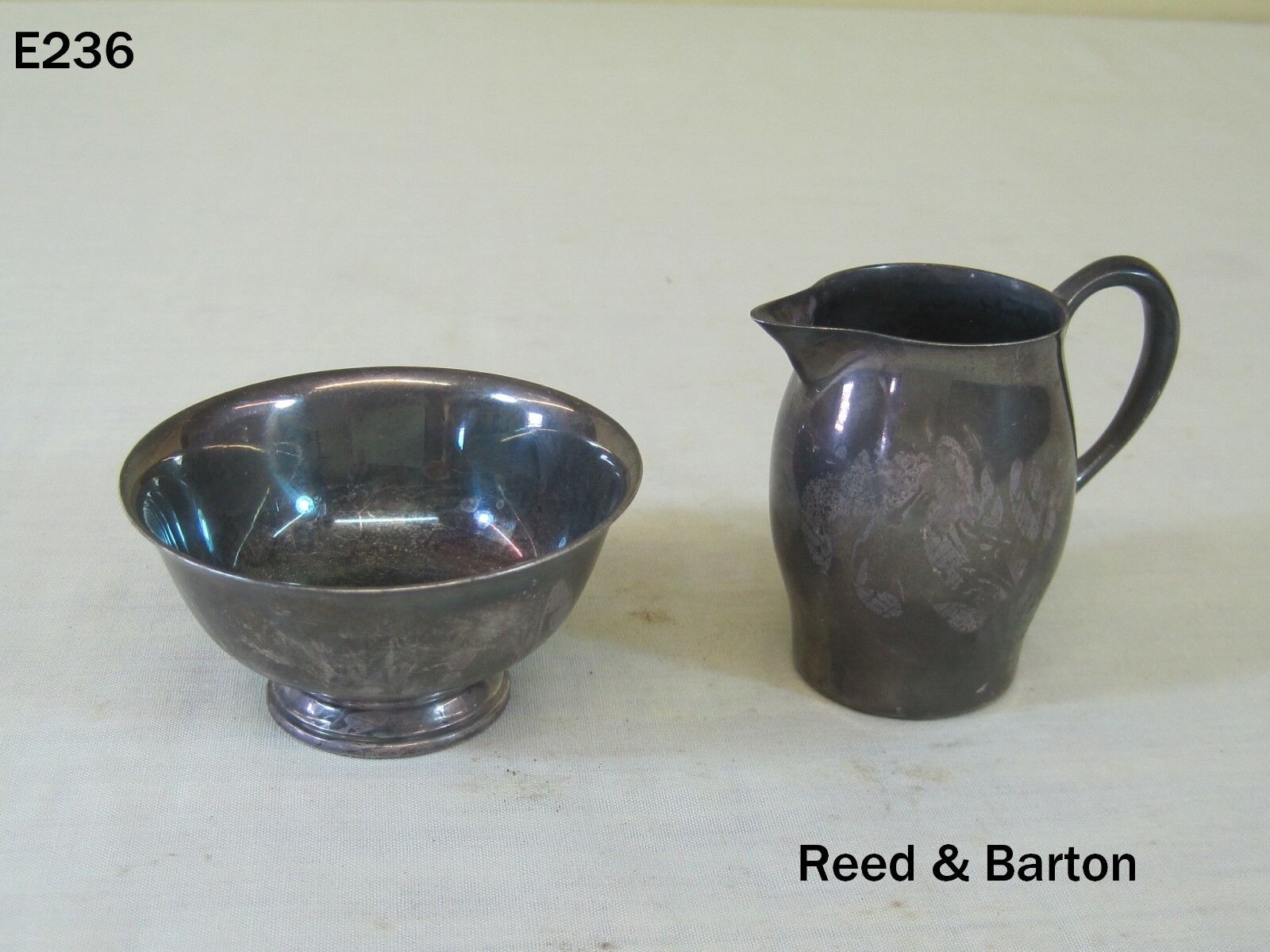 Vintage REED & BARTON Silverplate Bowl Creamer Set