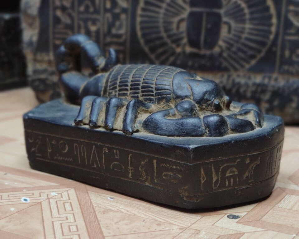Ancient Pharaonic Scorpion Mural, Black Stone