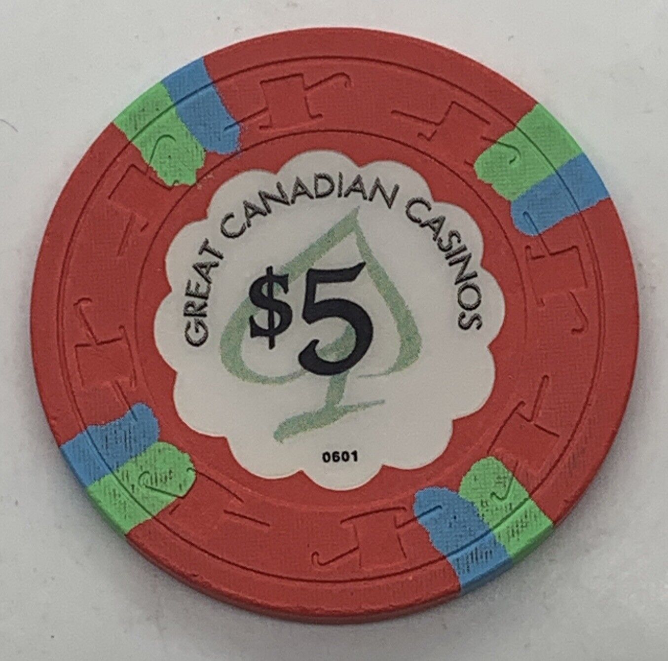 Great Canadian Casino $5 Chip Richmond British Columbia Canada H&C LCV 2001
