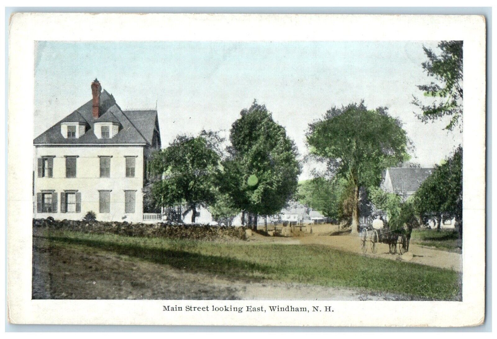 c1910 Main Street Looking East Exterior Building Windham New Hampshire Postcard