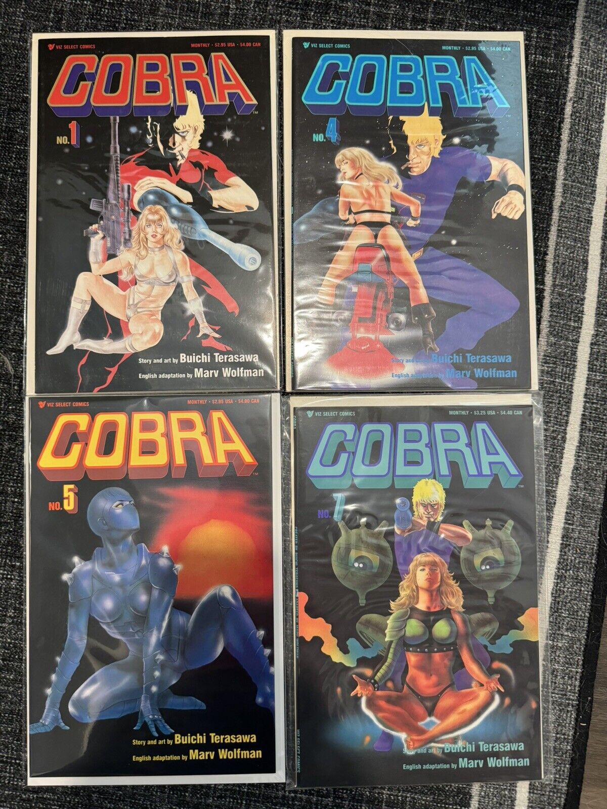 Cobra #1 4 5 7 Viz Select Comics Book Terasawa Wolfman Sci Fi 1990 Lot NM