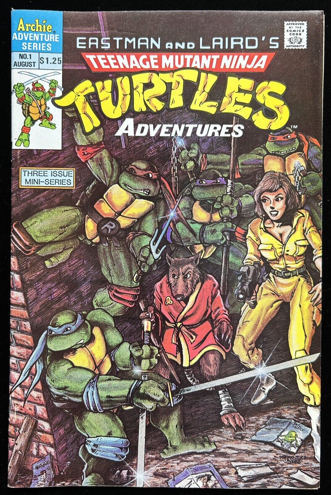 TMNT Adventures #1 (1988) $1.25 Canadian Price Variant CPV VF+ (8.5) Condition