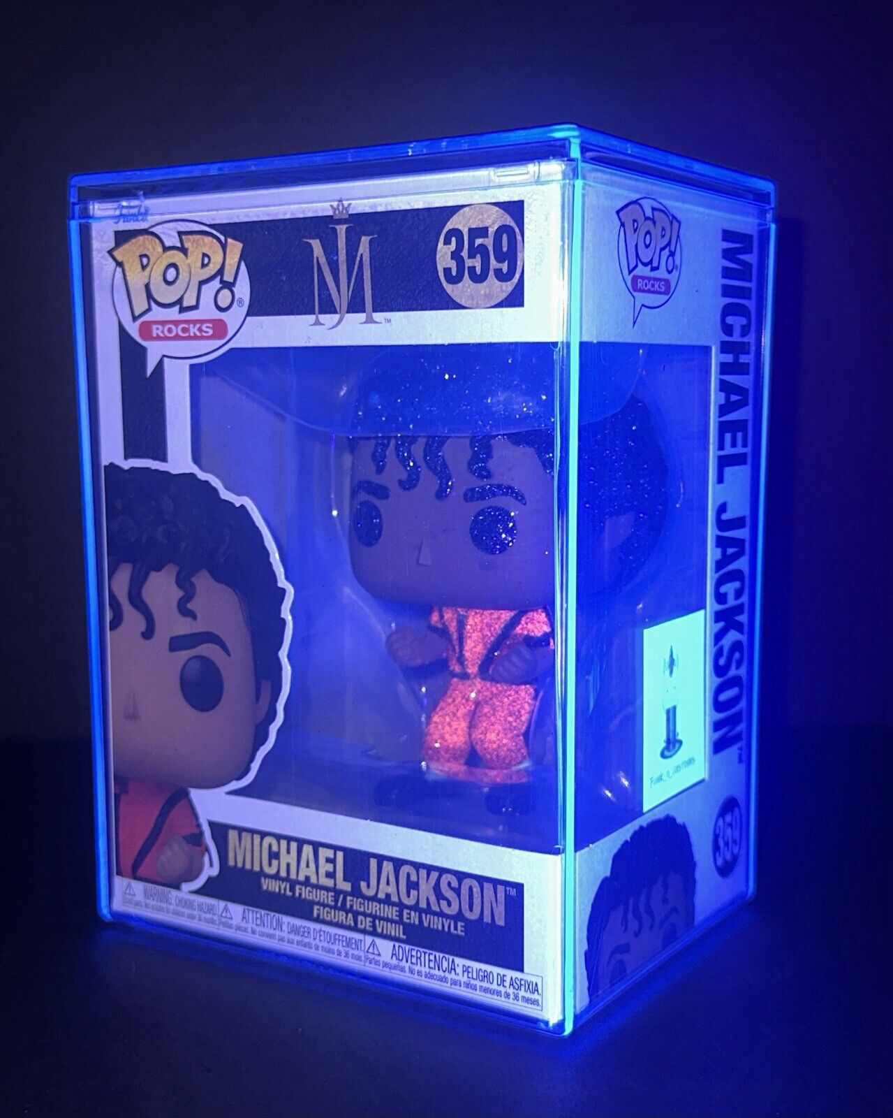 Funko Pop Custom: Michael Jackson -#359 Glitter&Glow W/Hard Protector