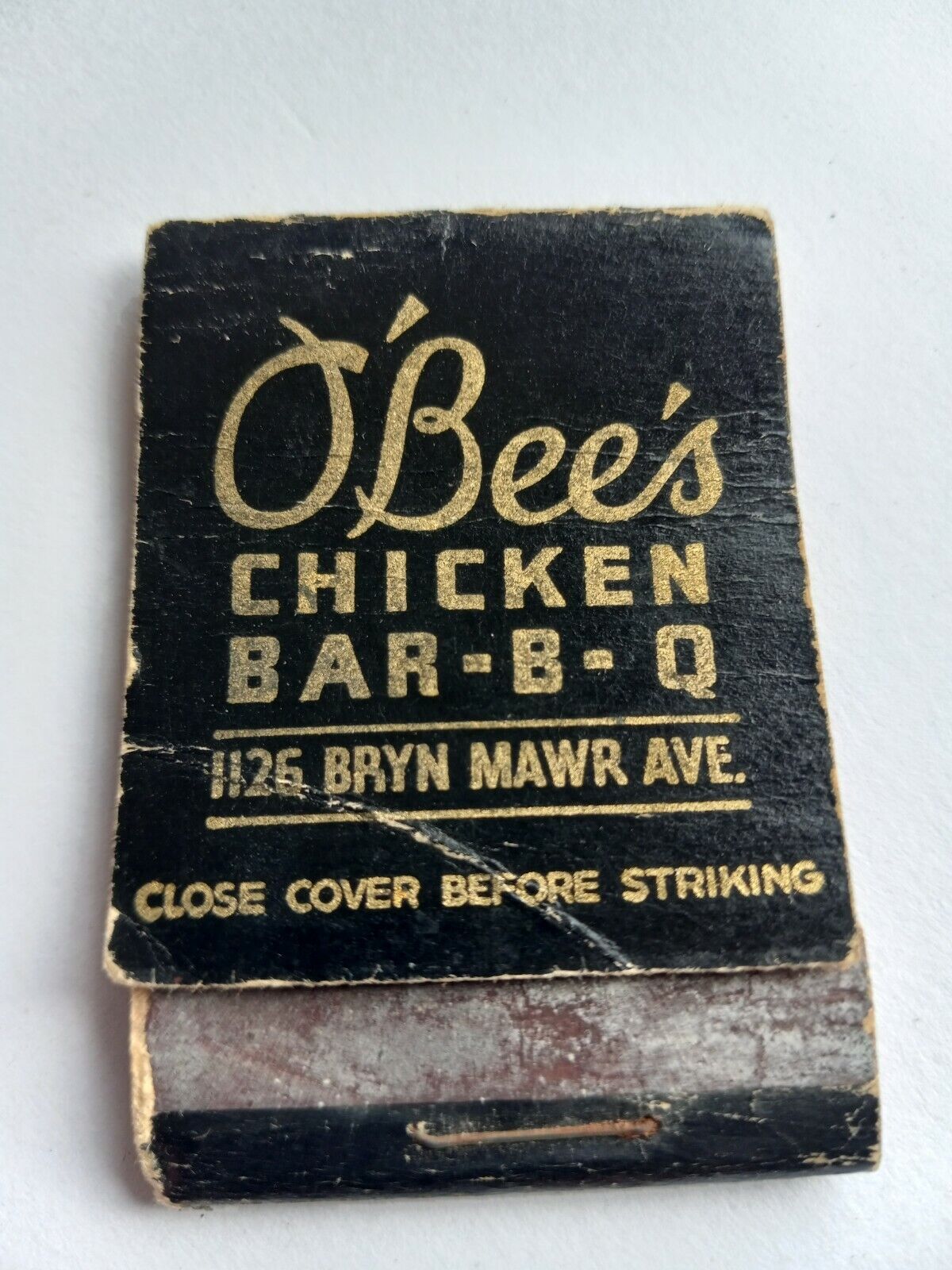 Bryn Mawr Avenue. Long Beach. O' Bee's chicken bar-b-q Matchbook