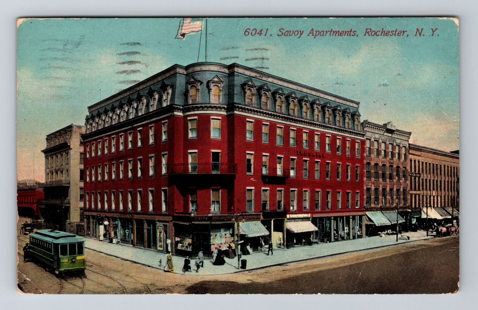 Rochester NY-New York, Savoy Apartments, Antique, c1916 Vintage Postcard
