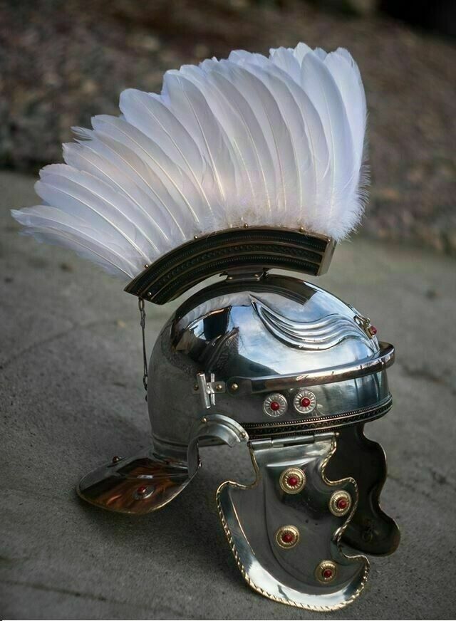 medieval Roman Helmet Brass Steel Late Roman Gallic Helmet With Plume