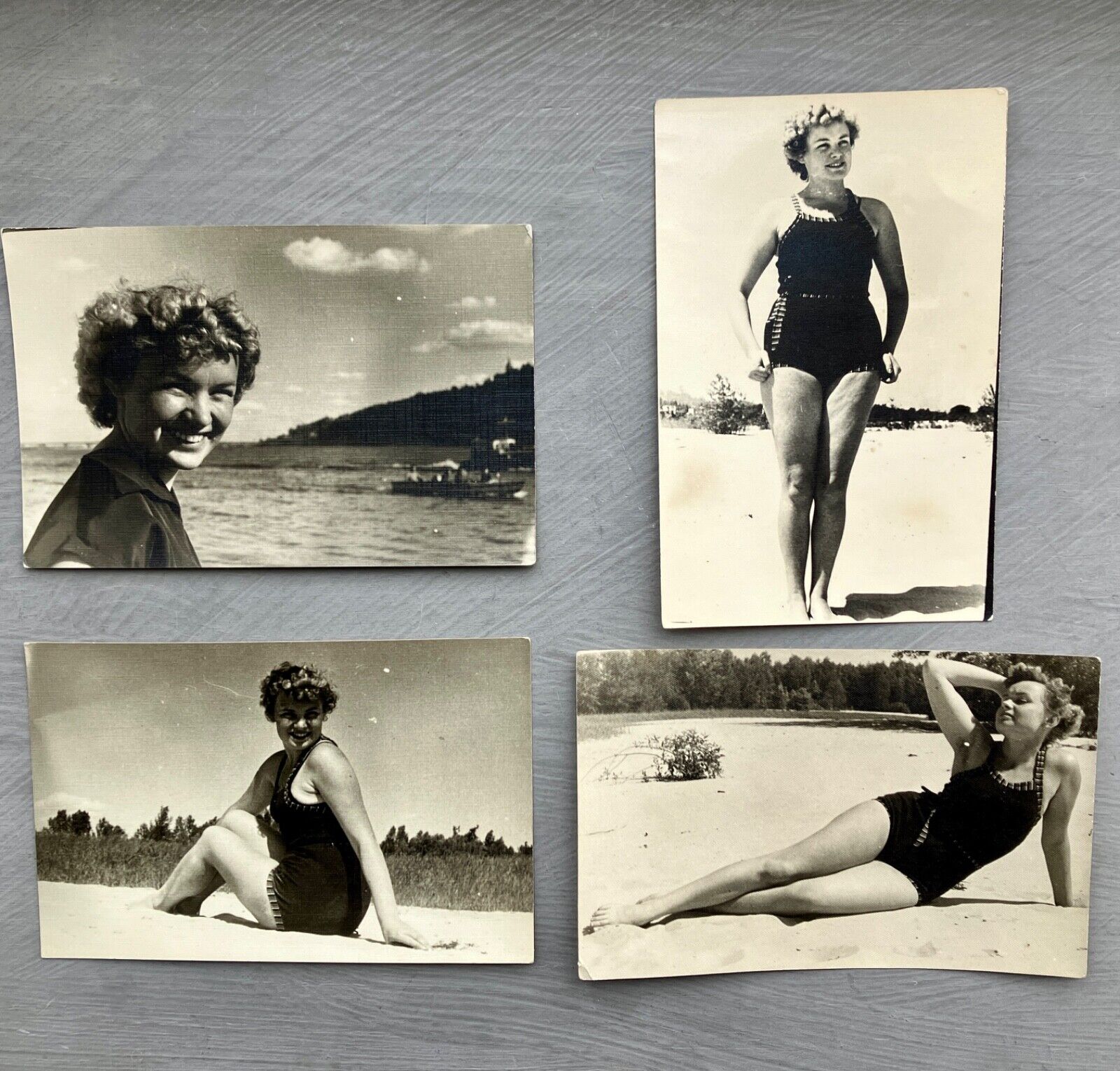 1957-59 Original Soviet Vintage Photo Picture Bikini Woman Set of 4