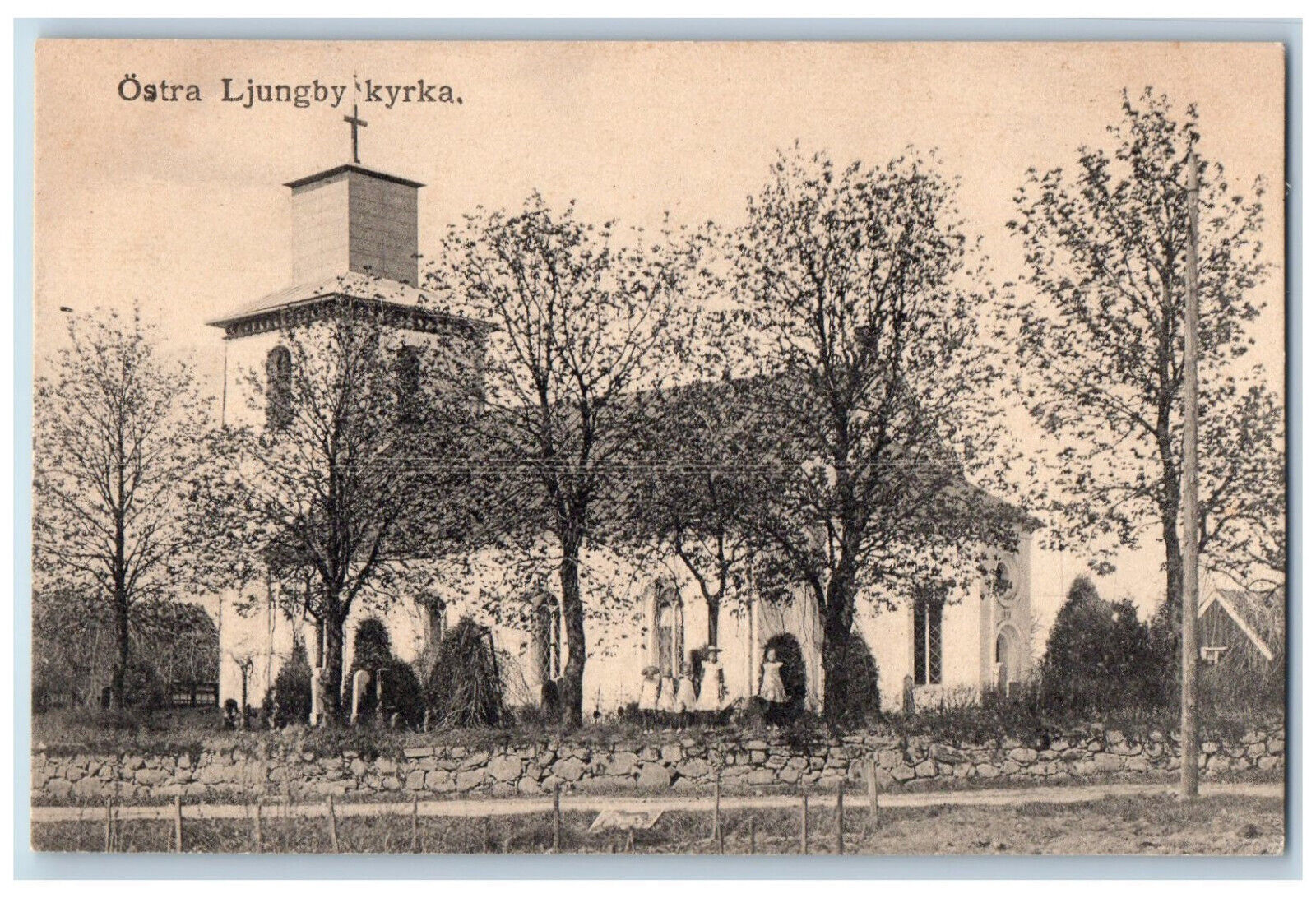 Klippan Municipality Skåne County Sweden Postcard Ostra Ljungby Church c1910