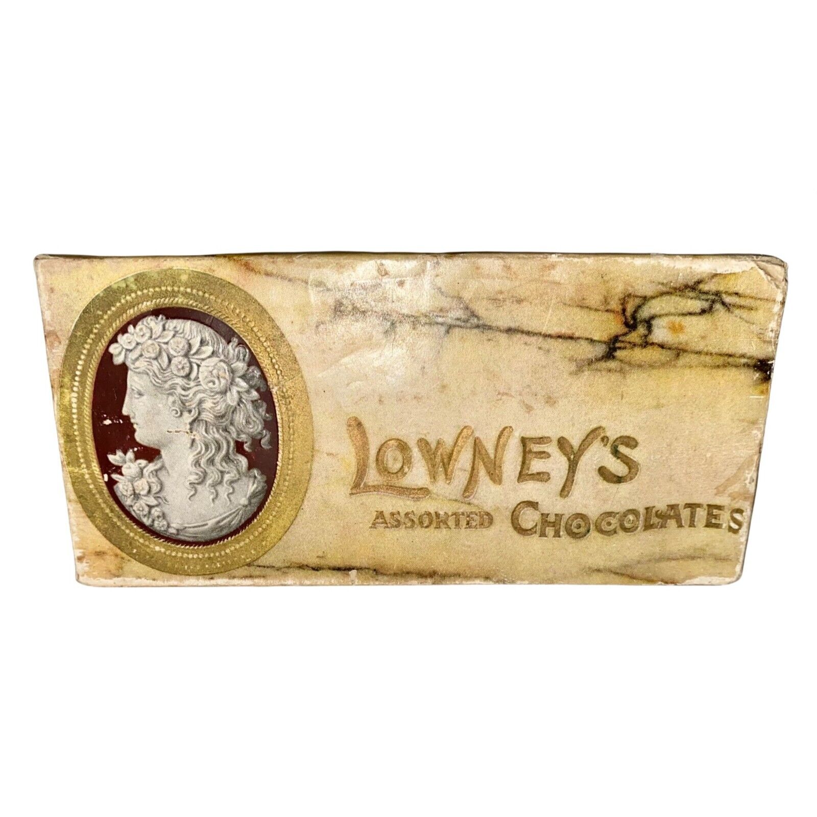 Lowneys Candy Box Small Assorted Collectible Vintage Cream White