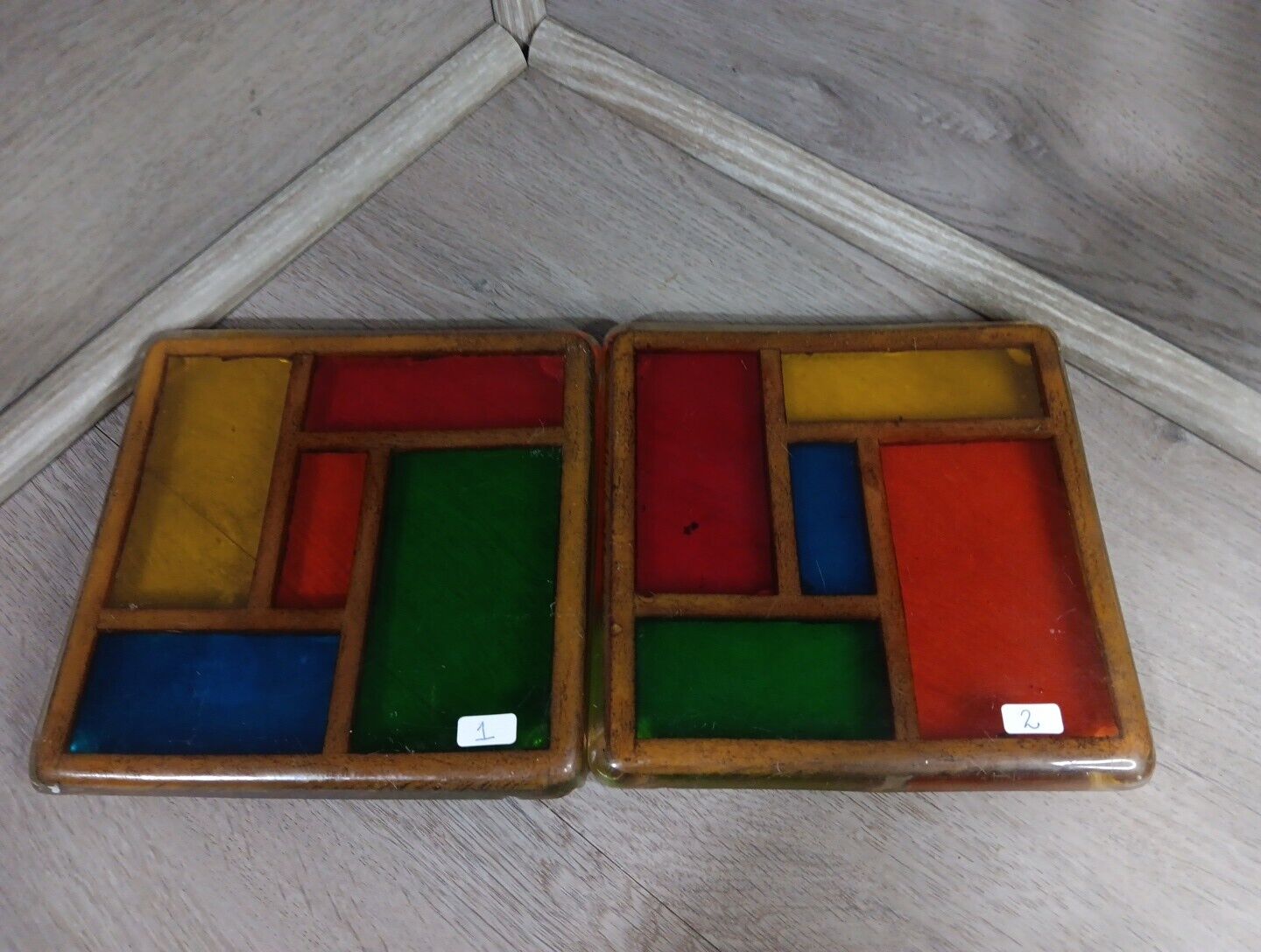 Vntg Mondrian Style Lucite cooking square Trivet Mod Multi Color  Rare Find
