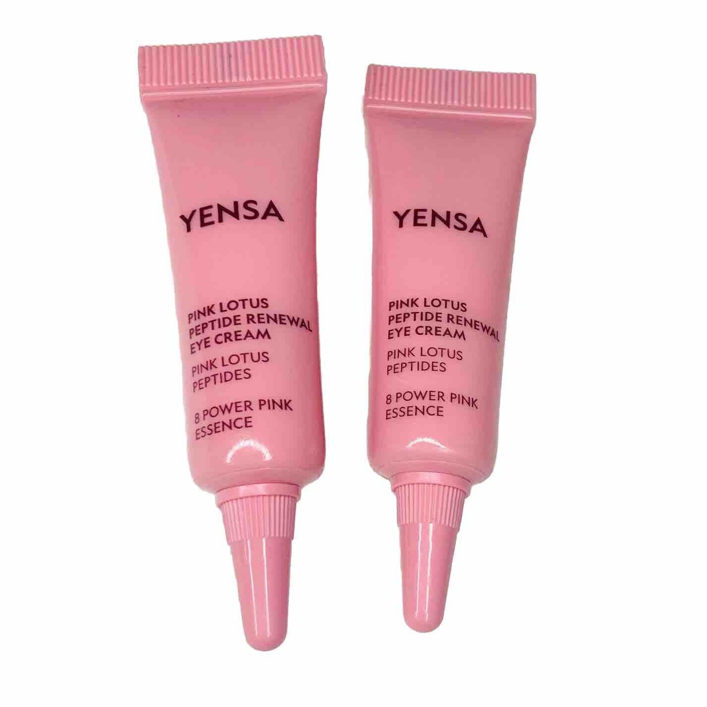 Set of 2 YENSA Pink Lotus Peptide Renewal Eye Cream Travel Size 0.17 oz NEW