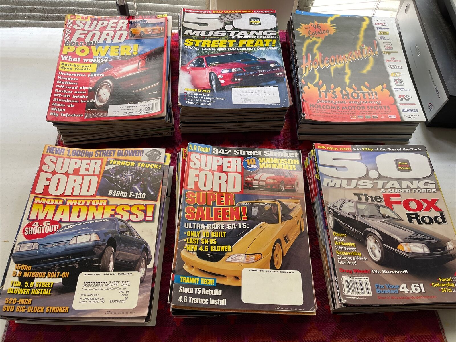 72 Issues Super Ford + 5.0 Mustang Magazine + 10 Ford Racing Motorsport Catalogs