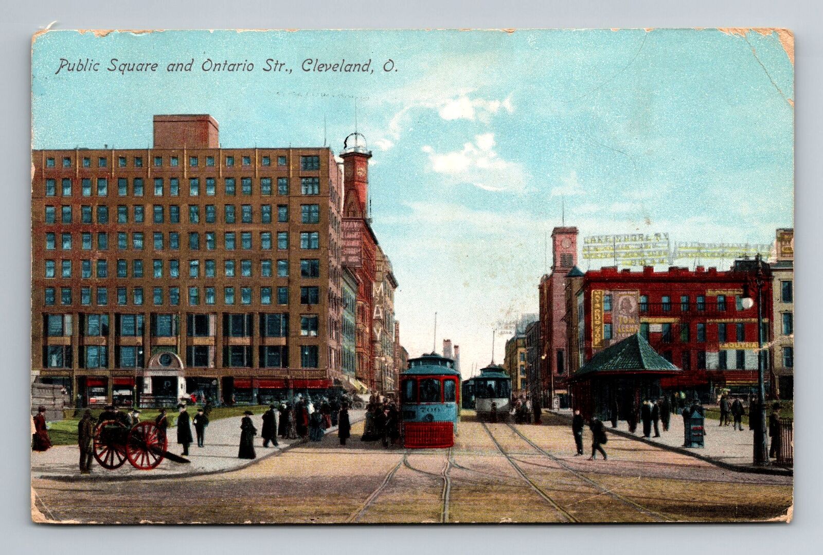 Cleveland OH-Ohio, Public Square & Ontario Street, c1908, Vintage Postcard
