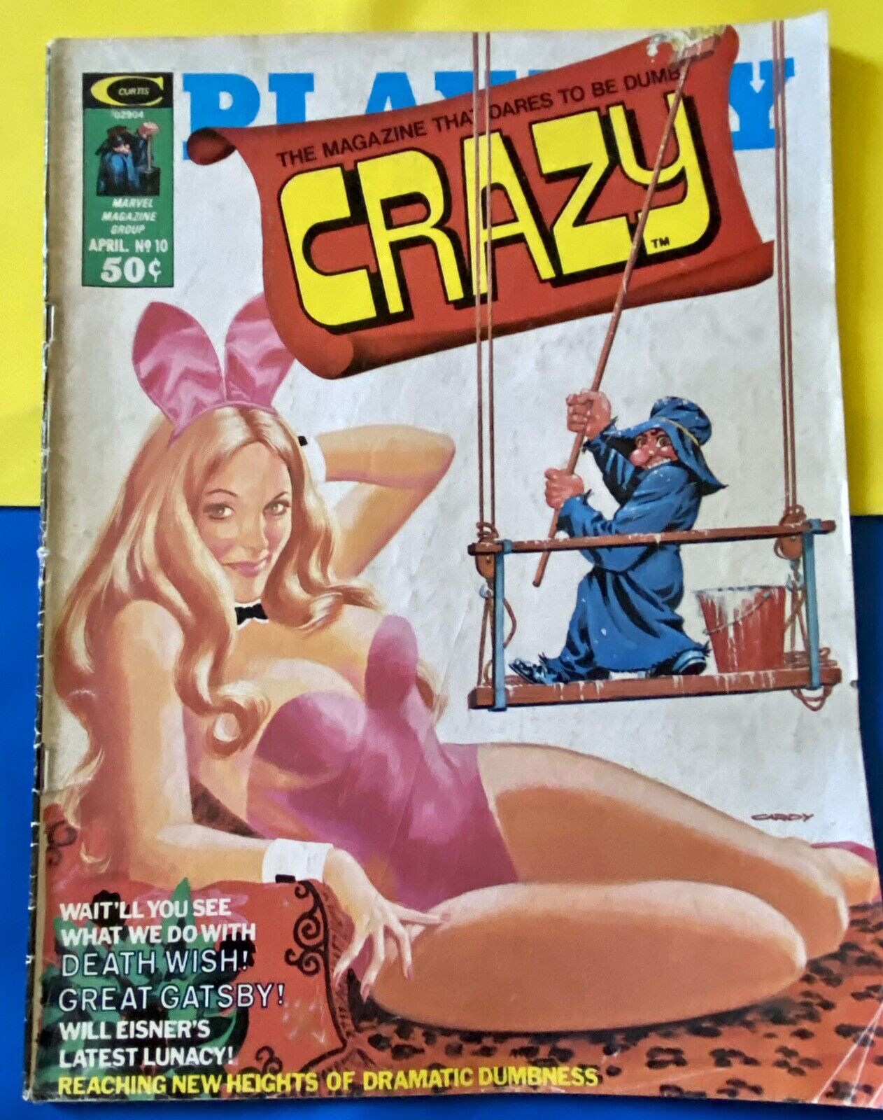 Vintage CRAZY Magazine Playboy Bunny Cover #10 April 1975 Issue