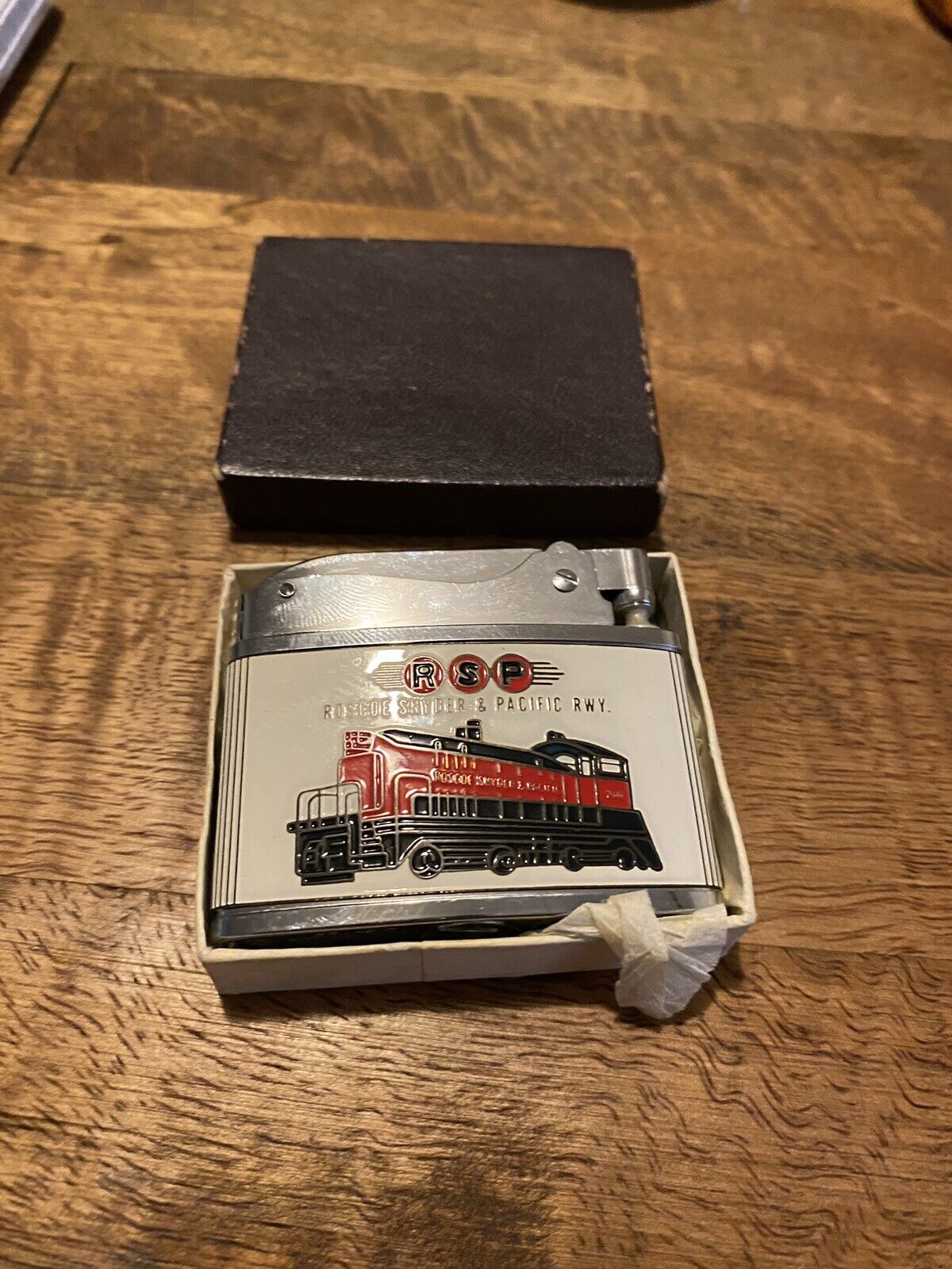 MADISON Roscoe Snyder Pacific RSP Railway FLAT ADVERTISING TRAIN LIGHTER w/Box