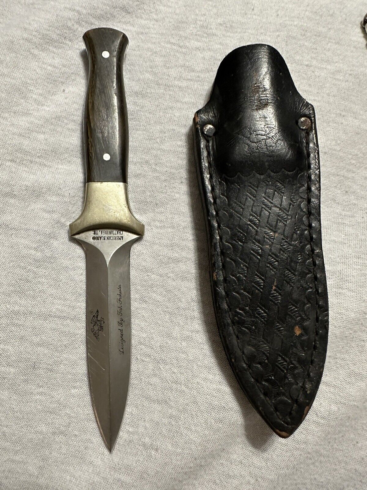 Vintage  Parker American Blade Seki Japan Fukuta AUS6  Fixed Dagger Boot Knife