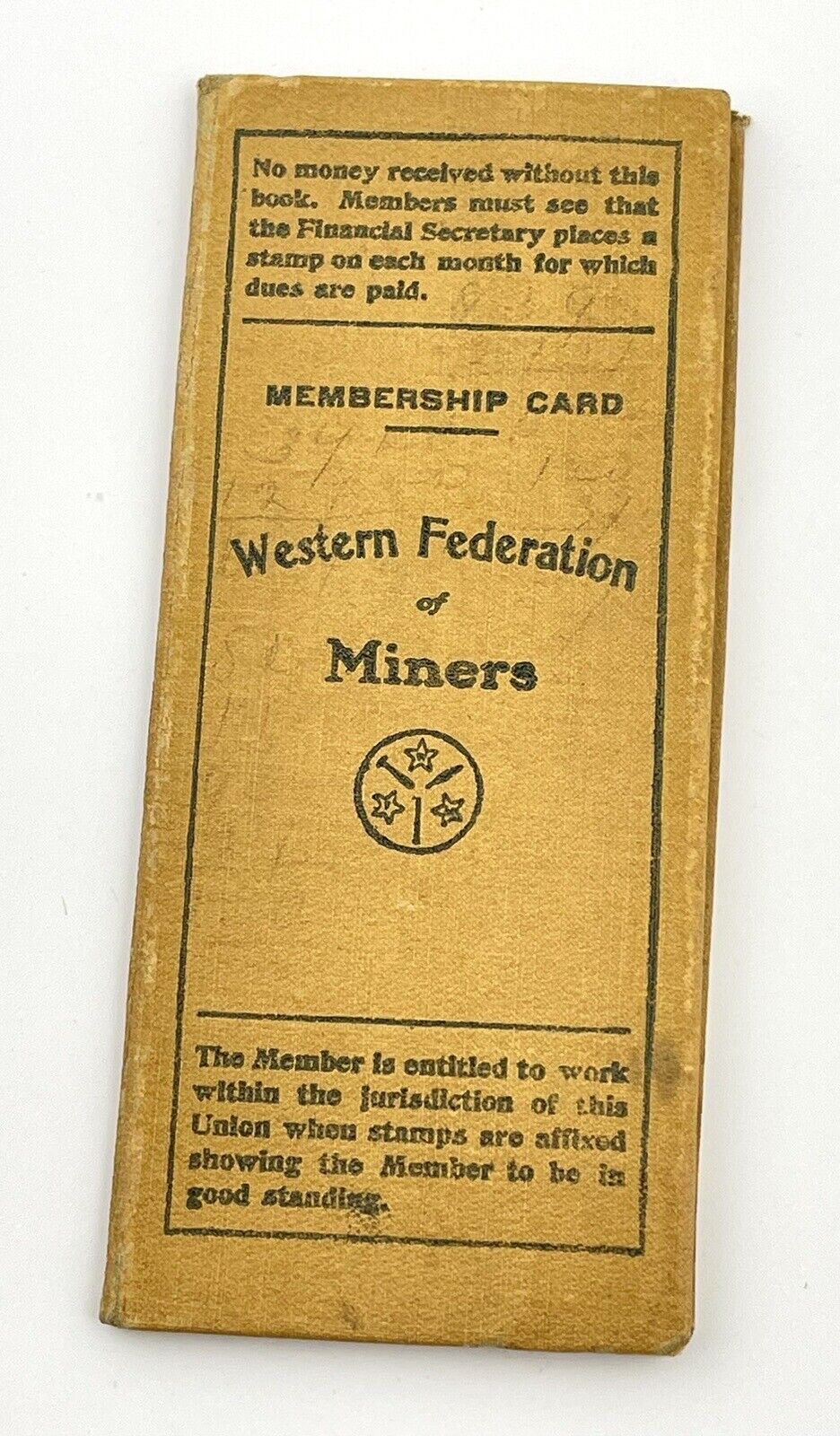 Western Federation of Miners Membership Card 1906 Park City Utah Mining Mine