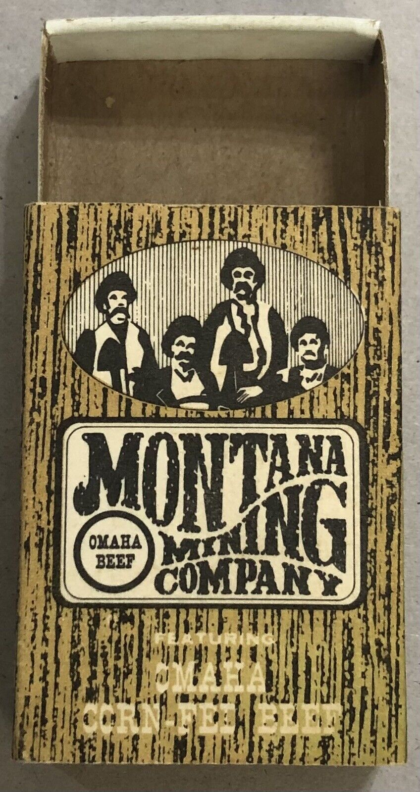 Vintage Empty Matchbook Box Cover - Montana Mining Company Omaha Steaks