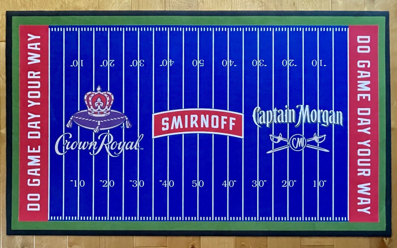 Captain Morgan Rum Football Field Decorative Floor Mat Rug Limited Edition *NEW*