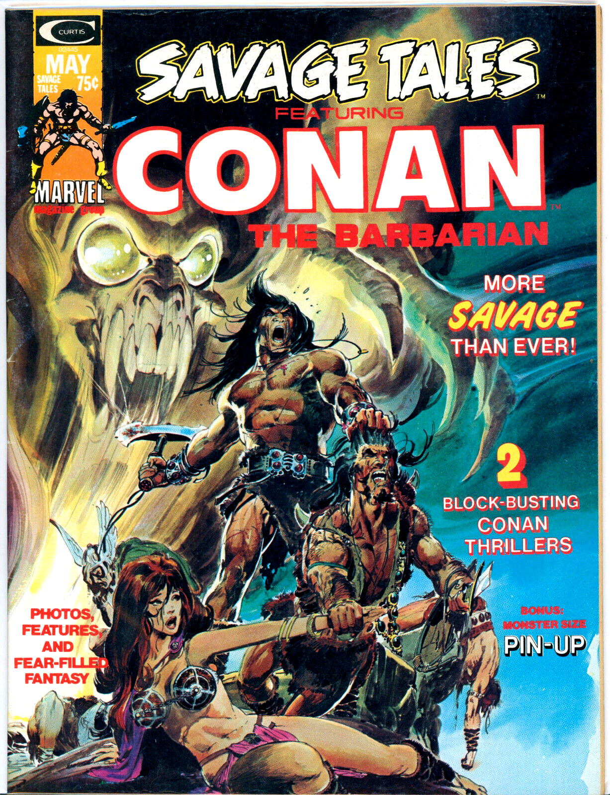 CONAN THE BARBARIAN SAVAGE TALES #4 1974 Marvel comic book magazine NEAL ADAMS,