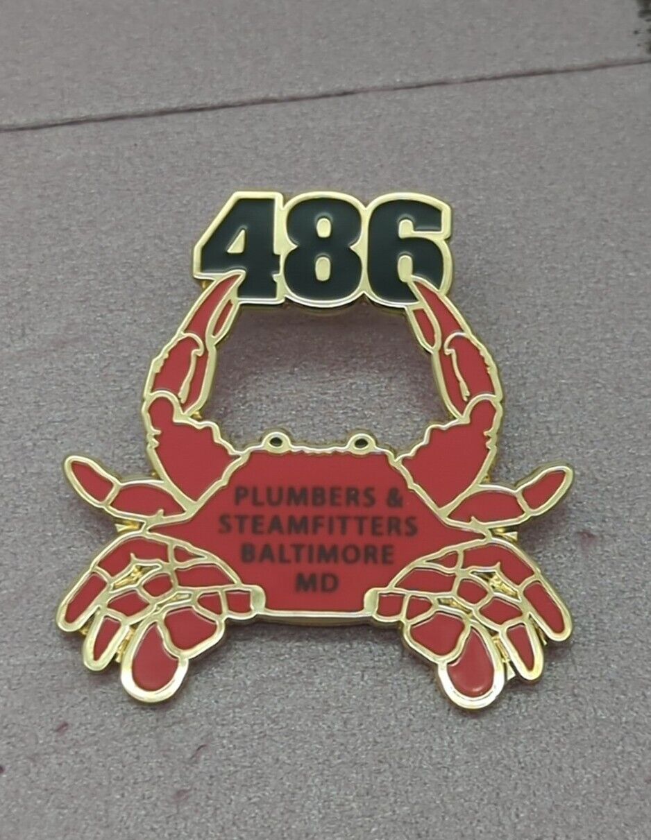 UA PLUMBERS PIPEFITTERS STEAMFITTERS UNION MADE LOCAL 486 Baltimore MD PIN LU 
