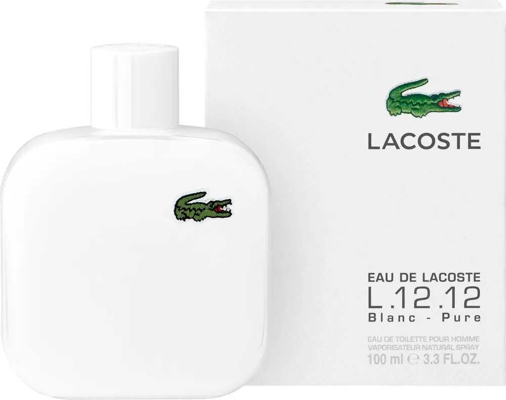 New Lacoste Eau De Lacoste L12.12 Blanc Eau De Toilette EDT Spray For Men 3.3 oz