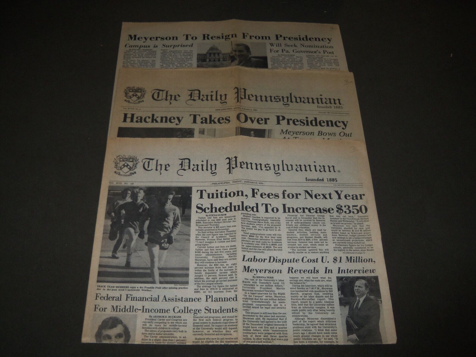 1978-1981 THE DAILY PENNSYLVANIA PENN STATE NEWSPAPERS LOT OF 3 ISSUES- NP 1868G